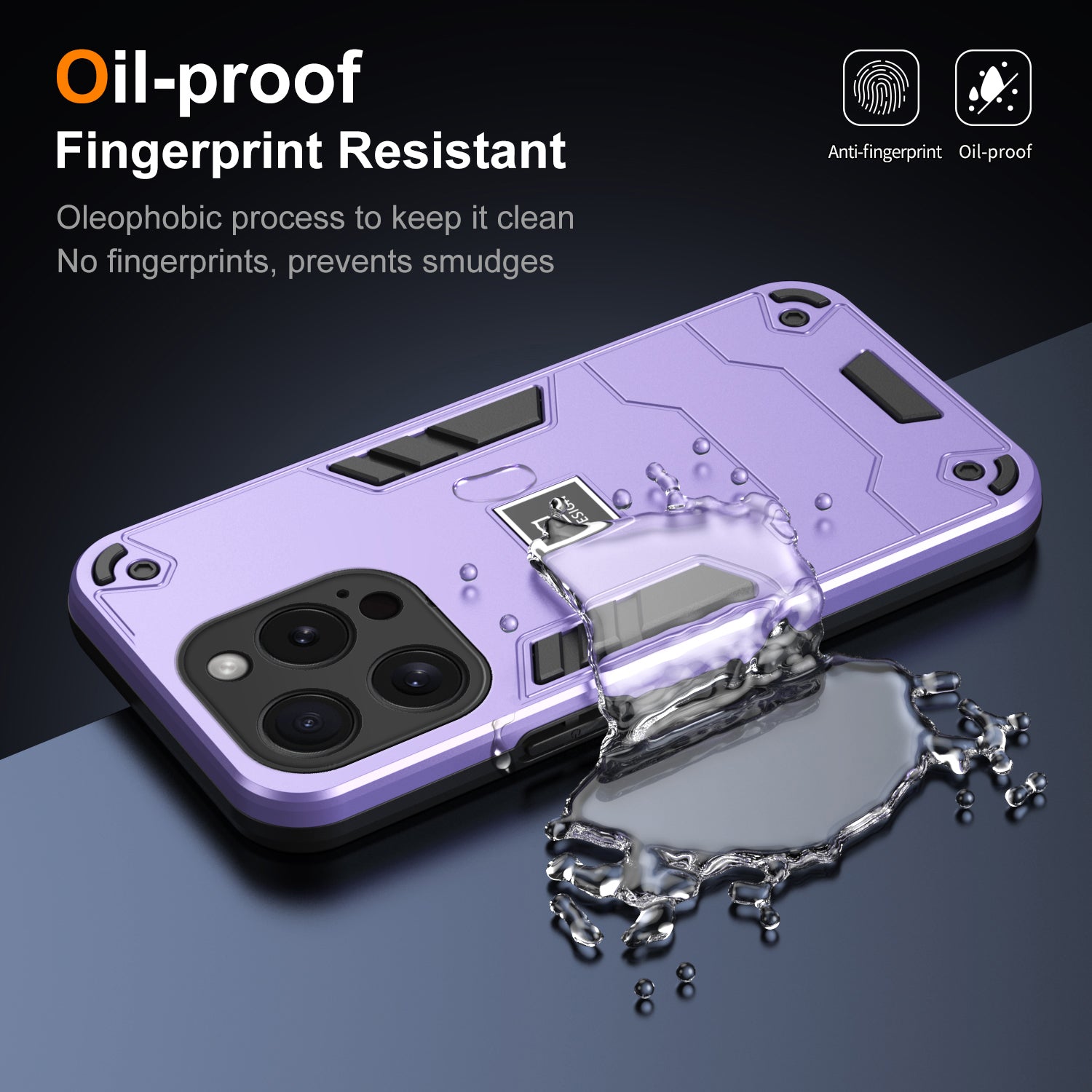 For iPhone 15 Pro Phone Case Dual Layer Shockproof Protection Cover - Purple For iPhone 15 Pro Phone Case Dual Layer Shockproof Protection Cover - Purple